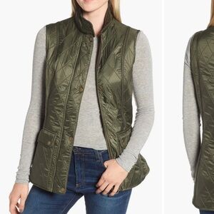 Barbour Olive Quilted Women's Vest size Usa 8 Euro 38